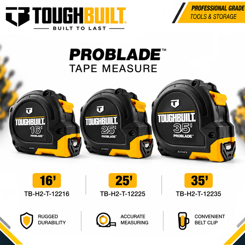 Stanley Tape 25Ft - TOUGHBUILT 16ft/25ft/35ft 시리즈 프로블레이드 ™ 줄자,