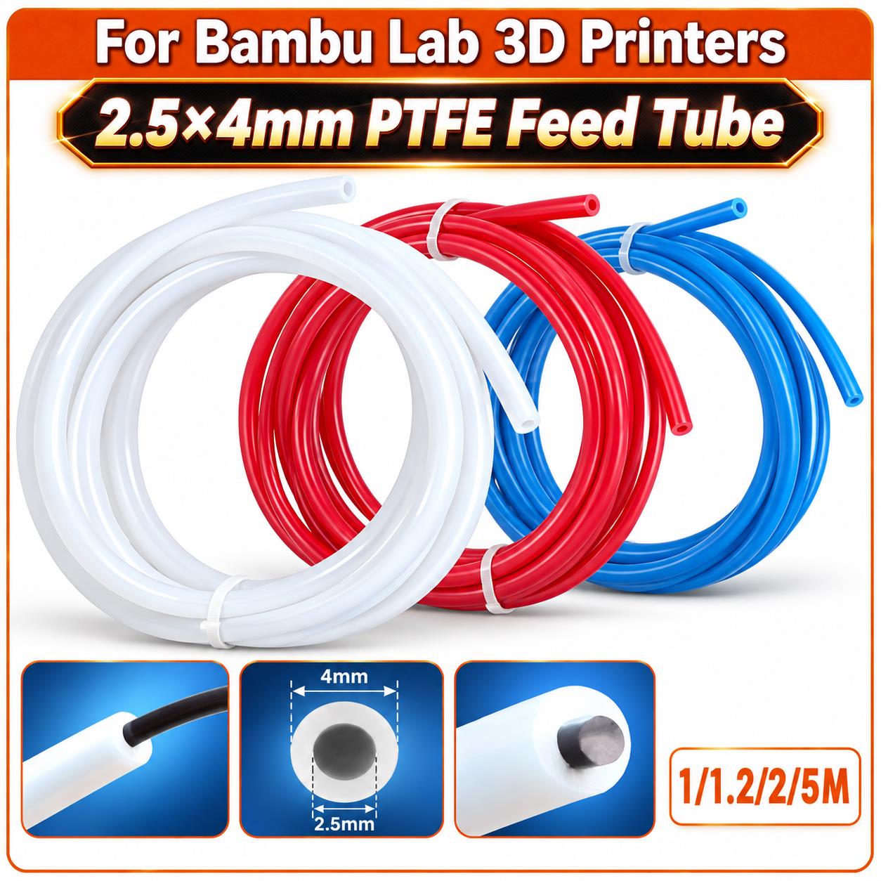 2.5×4mm PTFE 테플론 튜브, Bambu Lab - Ptfe Tape Thread 리뷰 및 가격